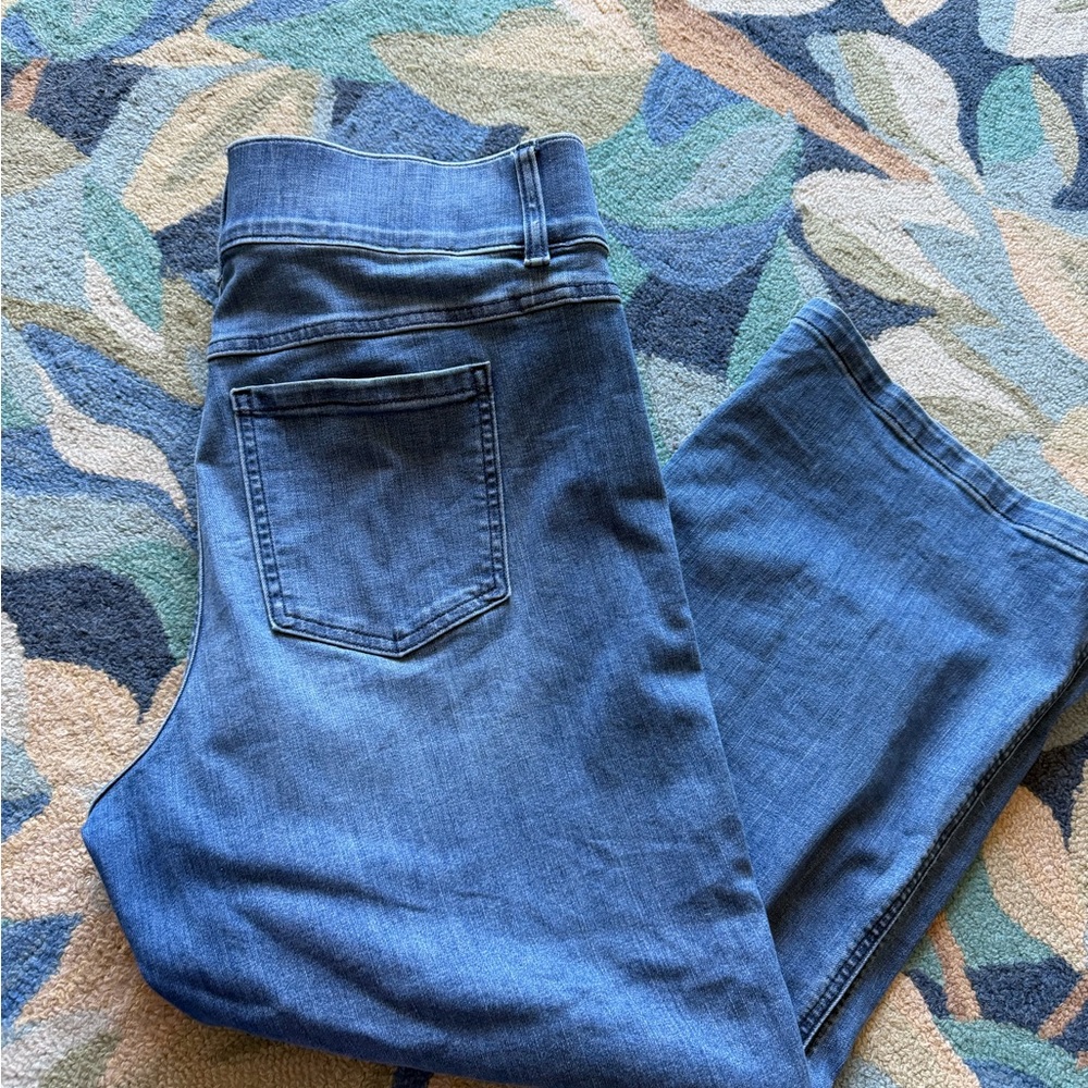 SPANX Women's Straight Leg Jeans in Blue petite